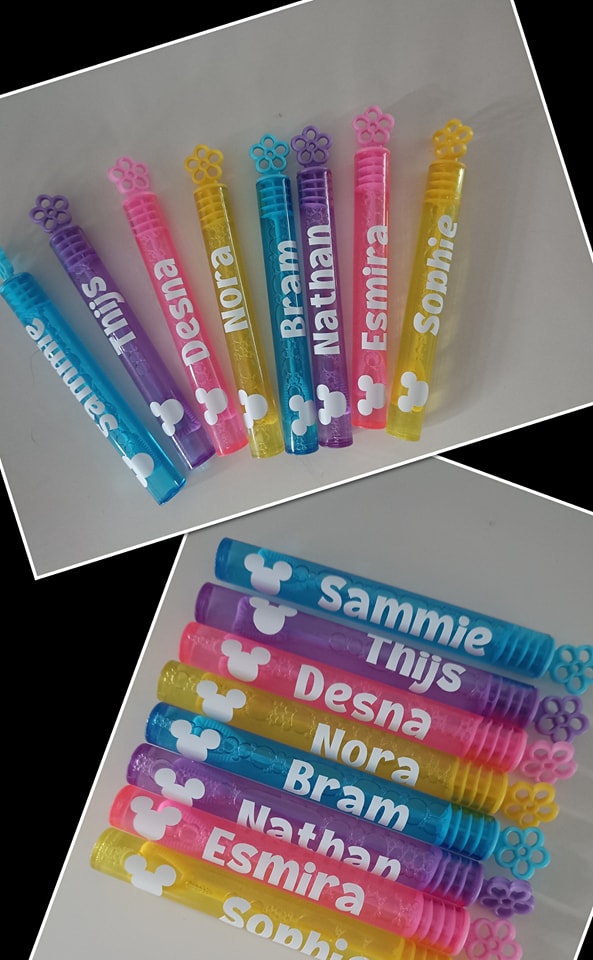 Mini bellenblaas met naam!